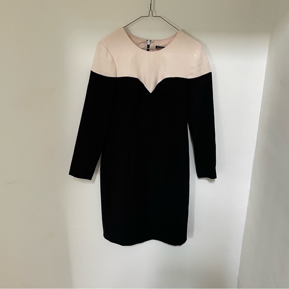 Black Halo Marla Sheath Black and Cream Cocktail Dress 6 $385 - Picture 4 of 8
